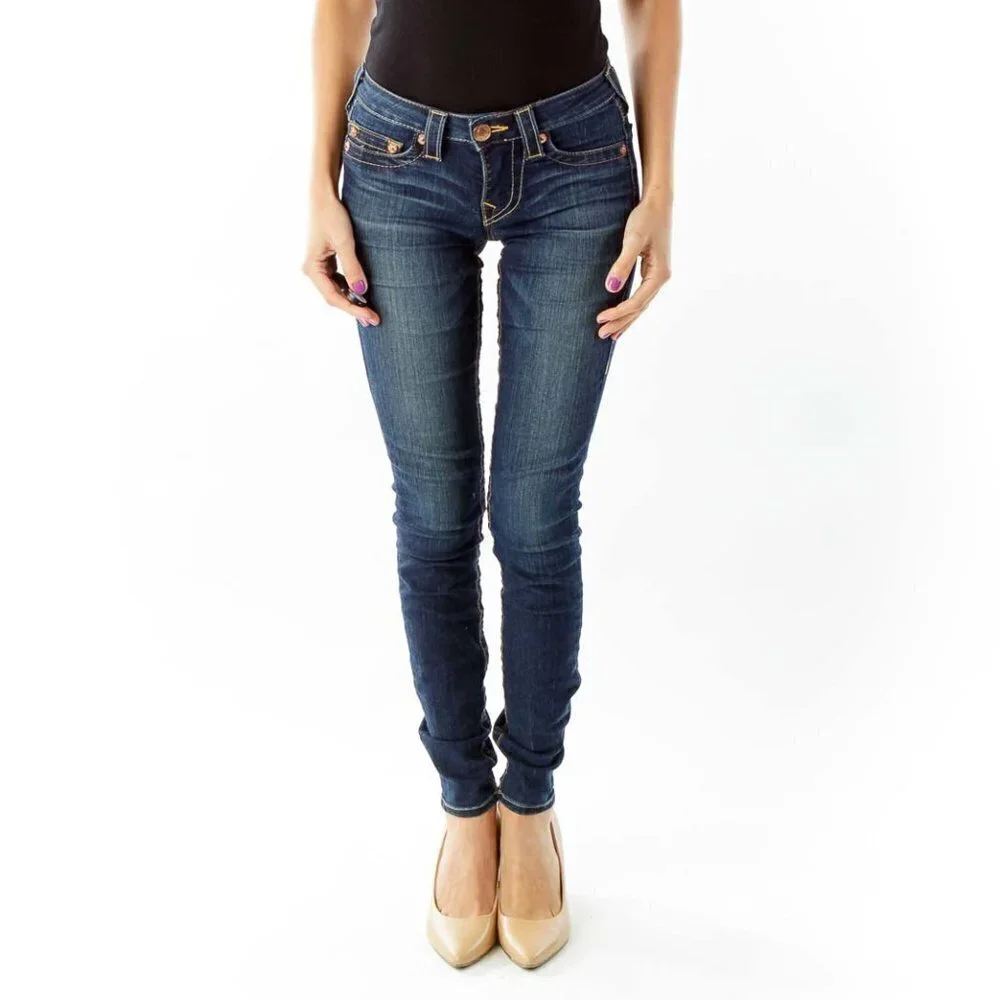 True Religion Brand Jeans Blue Skinny Jeans - Picture 1 of 6